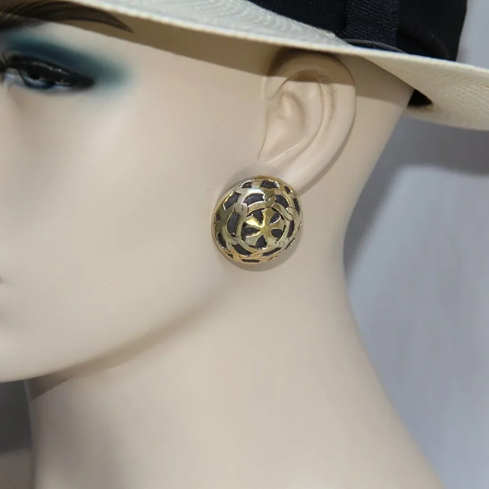 John Hardy Gold Filigree Dome Clip-On Earrings